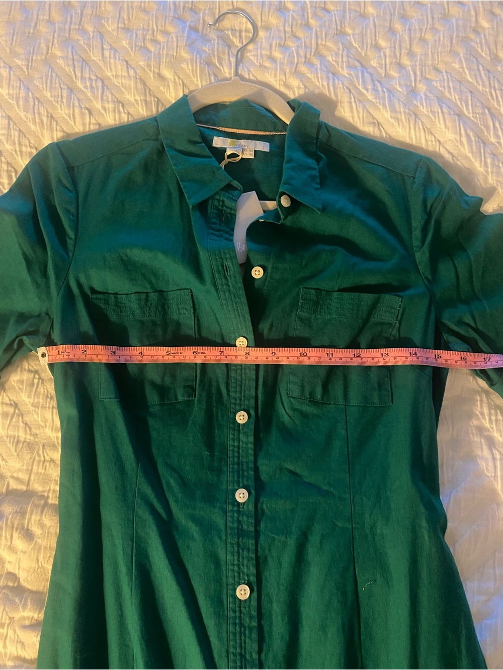 Boden Green Button-Front / Tie Midi Shirt Dress - Size 4 NWT - Picture 5 of 7